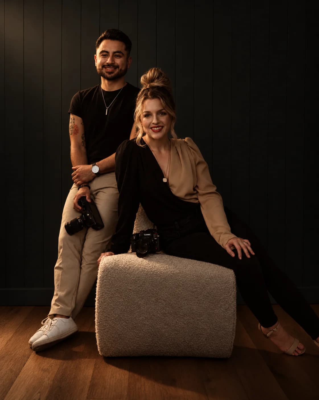 Anna and Oscar with their cameras